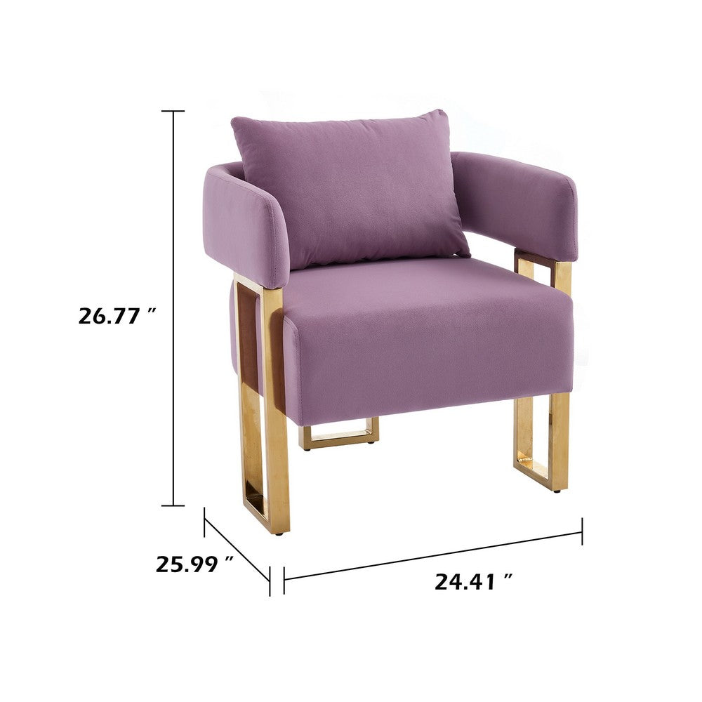 Jiya Accent Club Chair Set of 2 | Sponge Fill Lilac Purple Velvet | Gold Legs