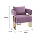 Jiya Accent Club Chair Set of 2 | Sponge Fill Lilac Purple Velvet | Gold Legs