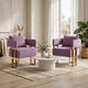 Jiya Accent Club Chair Set of 2 | Sponge Fill Lilac Purple Velvet | Gold Legs