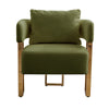 Jiya Accent Club Chair Set of 2 | Sponge Fill Green Teddy Fleece | Gold Legs
