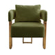 Jiya Accent Club Chair Set of 2 | Sponge Fill Green Teddy Fleece | Gold Legs