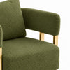 Jiya Accent Club Chair Set of 2 | Sponge Fill Green Teddy Fleece | Gold Legs