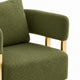 Jiya Accent Club Chair Set of 2 | Sponge Fill Green Teddy Fleece | Gold Legs