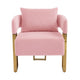 Jiya Accent Club Chair Set of 2 | Sponge Fill Pink Velvet | Gold Legs