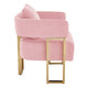 Jiya Accent Club Chair Set of 2 | Sponge Fill Pink Velvet | Gold Legs