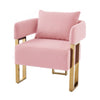 Jiya Accent Club Chair Set of 2 | Sponge Fill Pink Velvet | Gold Legs