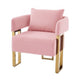 Jiya Accent Club Chair Set of 2 | Sponge Fill Pink Velvet | Gold Legs