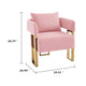 Jiya Accent Club Chair Set of 2 | Sponge Fill Pink Velvet | Gold Legs