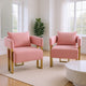 Jiya Accent Club Chair Set of 2 | Sponge Fill Pink Velvet | Gold Legs