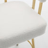 Fara Barstool Chair Set of 2 | Foam Fill White Teddy Fleece | Gold Metal