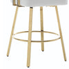 Fara Barstool Chair Set of 2 | Foam Fill White Teddy Fleece | Gold Metal