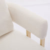 Sery Accent Armchair Set of 2 | White Teddy Fleece | Gold Square Legs