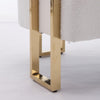 Sery Accent Armchair Set of 2 | White Teddy Fleece | Gold Square Legs