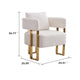 Sery Accent Armchair Set of 2 | White Teddy Fleece | Gold Square Legs