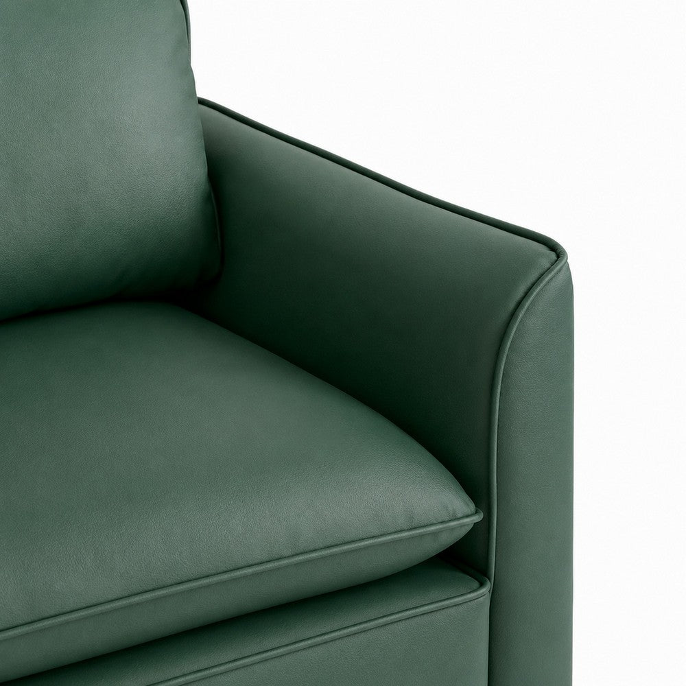 Heya Lounge Sofa Chair Set of 2 | Track Arms | Green Faux Leather