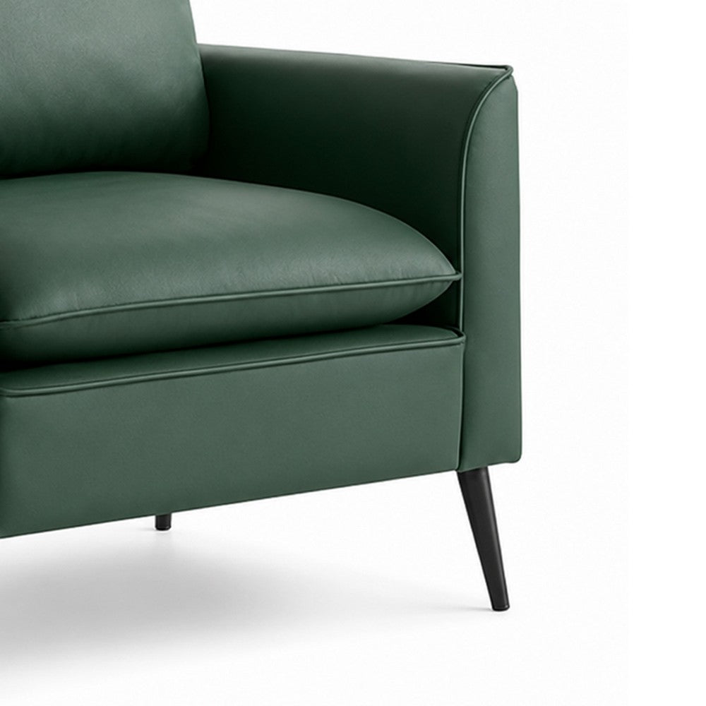 Heya Lounge Sofa Chair Set of 2 | Track Arms | Green Faux Leather