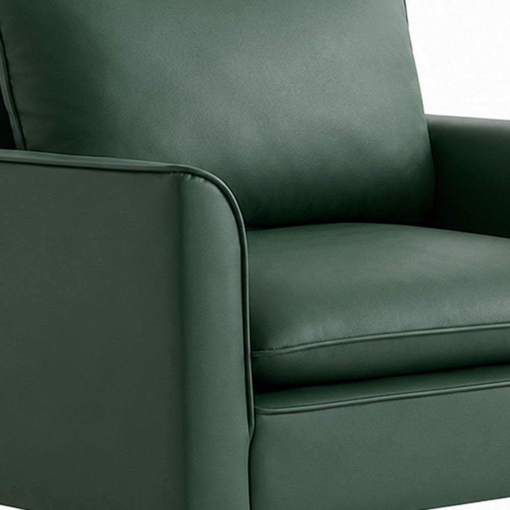 Heya Lounge Sofa Chair Set of 2 | Track Arms | Green Faux Leather