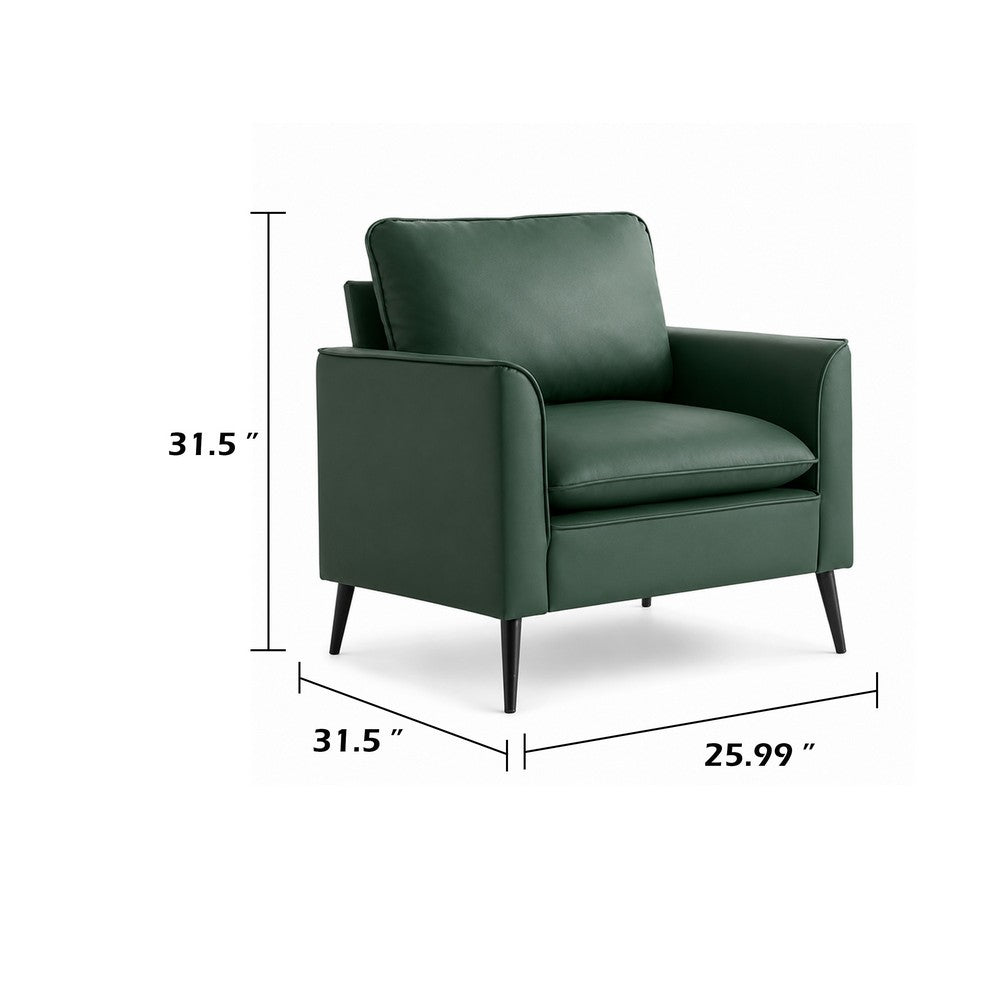 Heya Lounge Sofa Chair Set of 2 | Track Arms | Green Faux Leather