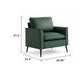 Heya Lounge Sofa Chair Set of 2 | Track Arms | Green Faux Leather