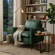 Heya Lounge Sofa Chair Set of 2 | Track Arms | Green Faux Leather