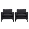 Heya Lounge Sofa Chair Set of 2 | Track Arms | Black Faux Leather