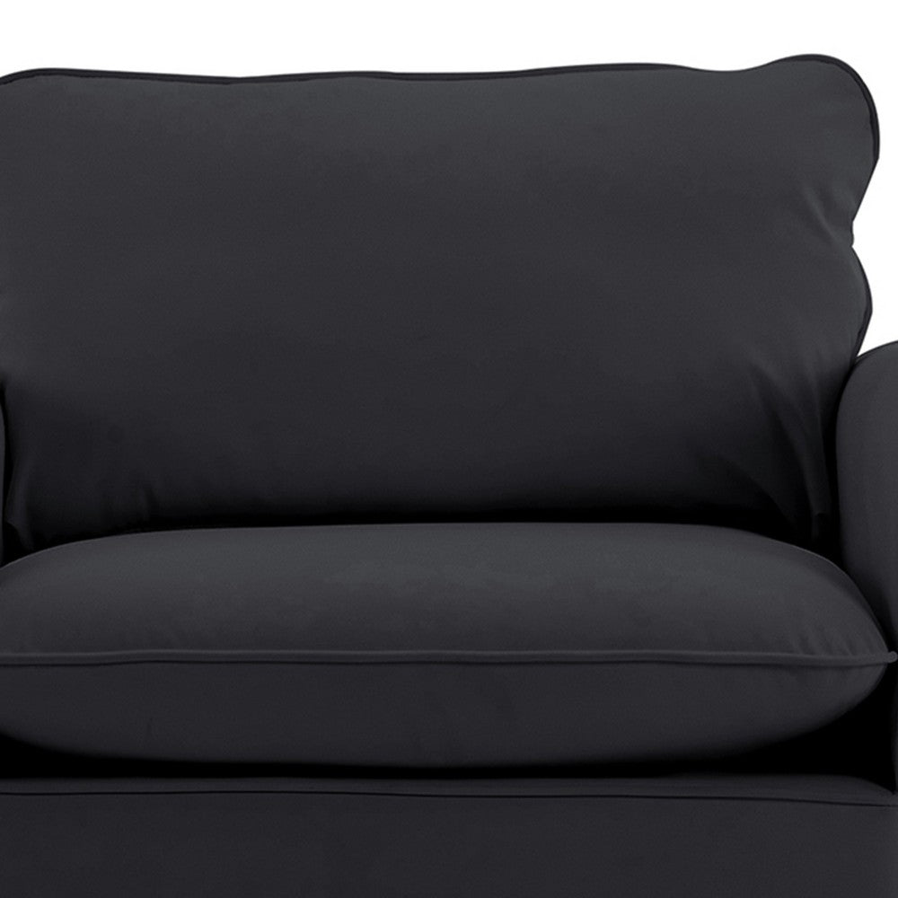 Heya Lounge Sofa Chair Set of 2 | Track Arms | Black Faux Leather