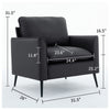 Heya Lounge Sofa Chair Set of 2 | Track Arms | Black Faux Leather