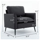 Heya Lounge Sofa Chair Set of 2 | Track Arms | Black Faux Leather