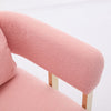 Sery Accent Sofa Chair Set of 2 | Pink Teddy Fleece | Gold Square Legs