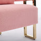 Sery Accent Sofa Chair Set of 2 | Pink Teddy Fleece | Gold Square Legs