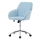 Kena Swivel Office Chair | Baby Blue Tufted Velvet | Adjustable Height