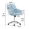Kena Swivel Office Chair | Baby Blue Tufted Velvet | Adjustable Height