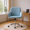 Kena Swivel Office Chair | Baby Blue Tufted Velvet | Adjustable Height