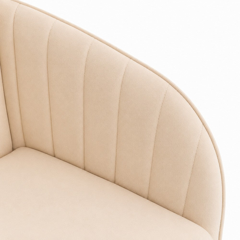 Kena Swivel Office Chair | Khaki Tufted Velvet | Adjustable Height