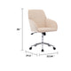 Kena Swivel Office Chair | Khaki Tufted Velvet | Adjustable Height