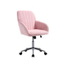 Kena Swivel Office Chair | Baby Pink Tufted Velvet | Adjustable Height