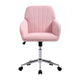 Kena Swivel Office Chair | Baby Pink Tufted Velvet | Adjustable Height