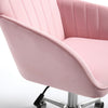 Kena Swivel Office Chair | Baby Pink Tufted Velvet | Adjustable Height