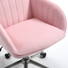 Kena Swivel Office Chair | Baby Pink Tufted Velvet | Adjustable Height