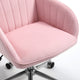 Kena Swivel Office Chair | Baby Pink Tufted Velvet | Adjustable Height