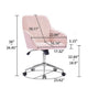 Kena Swivel Office Chair | Baby Pink Tufted Velvet | Adjustable Height