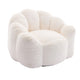 Lery Lotus Accent Sofa Chair | Compressed Bean Bag | White Faux Fur