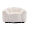 Lery Lotus Accent Sofa Chair | Compressed Bean Bag | White Faux Fur