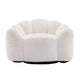 Lery Lotus Accent Sofa Chair | Compressed Bean Bag | White Faux Fur
