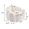 Lery Lotus Accent Sofa Chair | Compressed Bean Bag | White Faux Fur