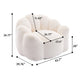 Lery Lotus Accent Sofa Chair | Compressed Bean Bag | White Faux Fur