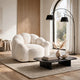 Lery Lotus Accent Sofa Chair | Compressed Bean Bag | White Faux Fur