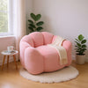 Lery Lotus Accent Sofa Chair | Compressed Bean Bag | Pink Faux Fur