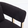 Sery Accent Sofa Chair Set of 2 | Black Teddy Fleece | Gold Square Legs