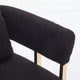 Sery Accent Sofa Chair Set of 2 | Black Teddy Fleece | Gold Square Legs
